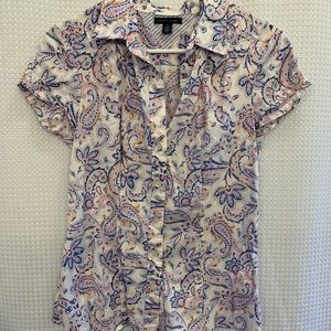 EUC Tommy Hilfiger Paisley Short Sleeve Casual Top